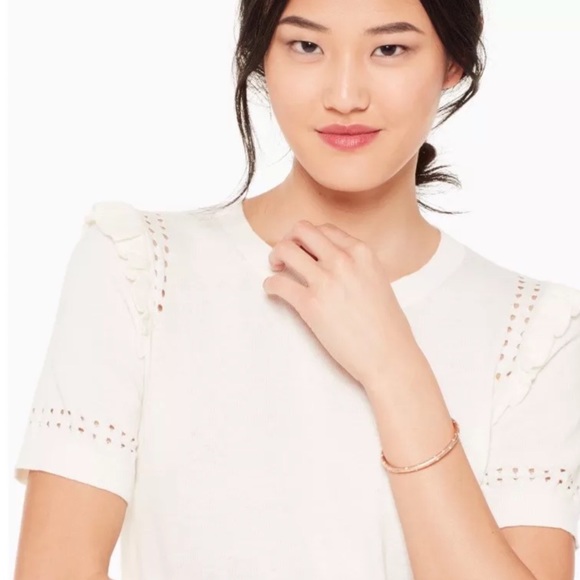 KATE SPADE • Rose Gold Elegant Edge Stone Bangle Bracelet - Picture 2 of 4